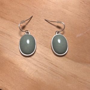Light green and silver earrings